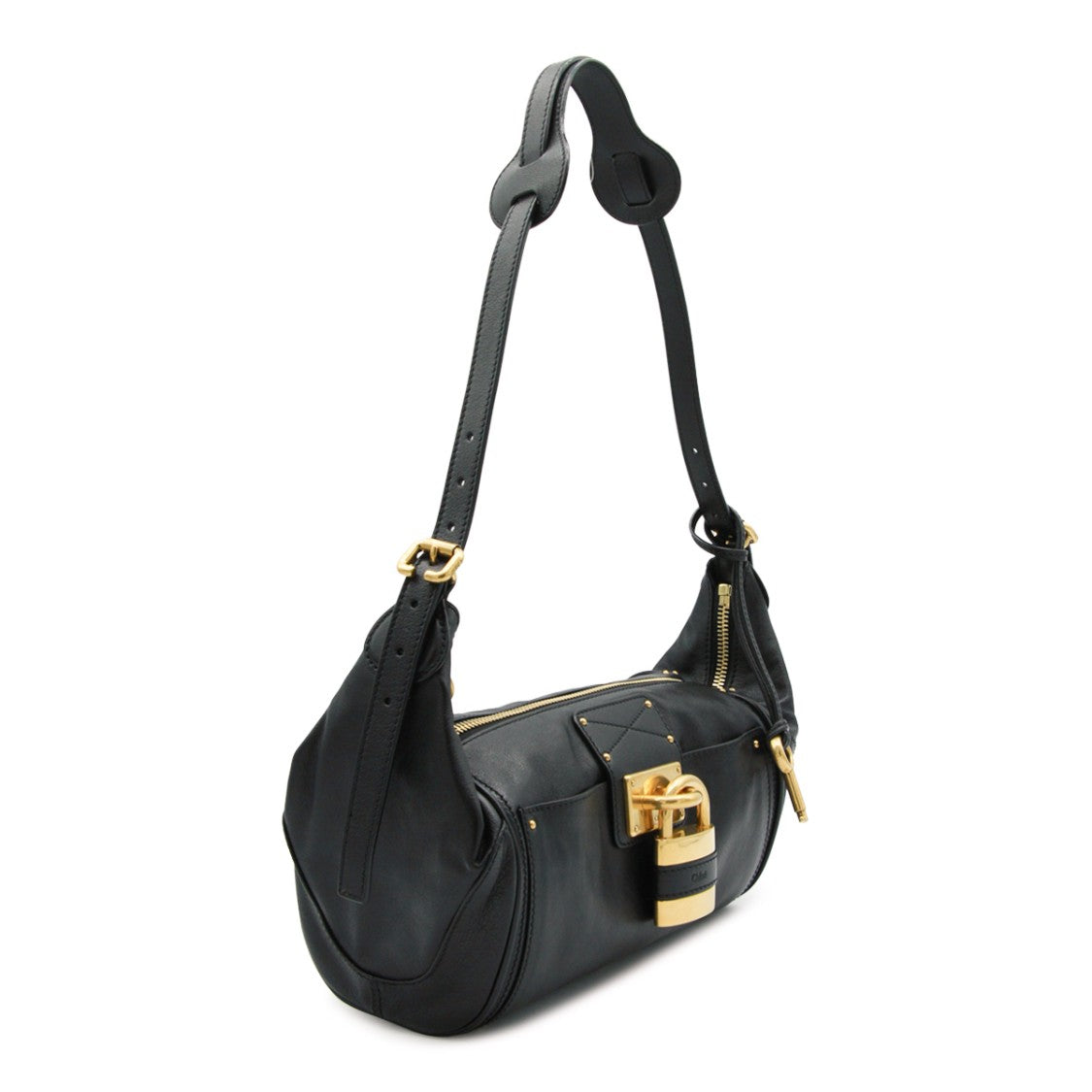 Chloé Paddington Shoulder Bag In Smooth Black Leather