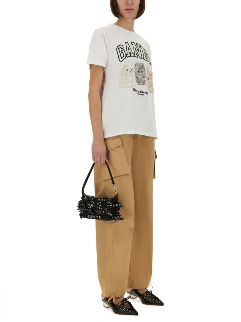 Ganni Playful Graphic Print Relaxed Fit Ganni T-Shirt