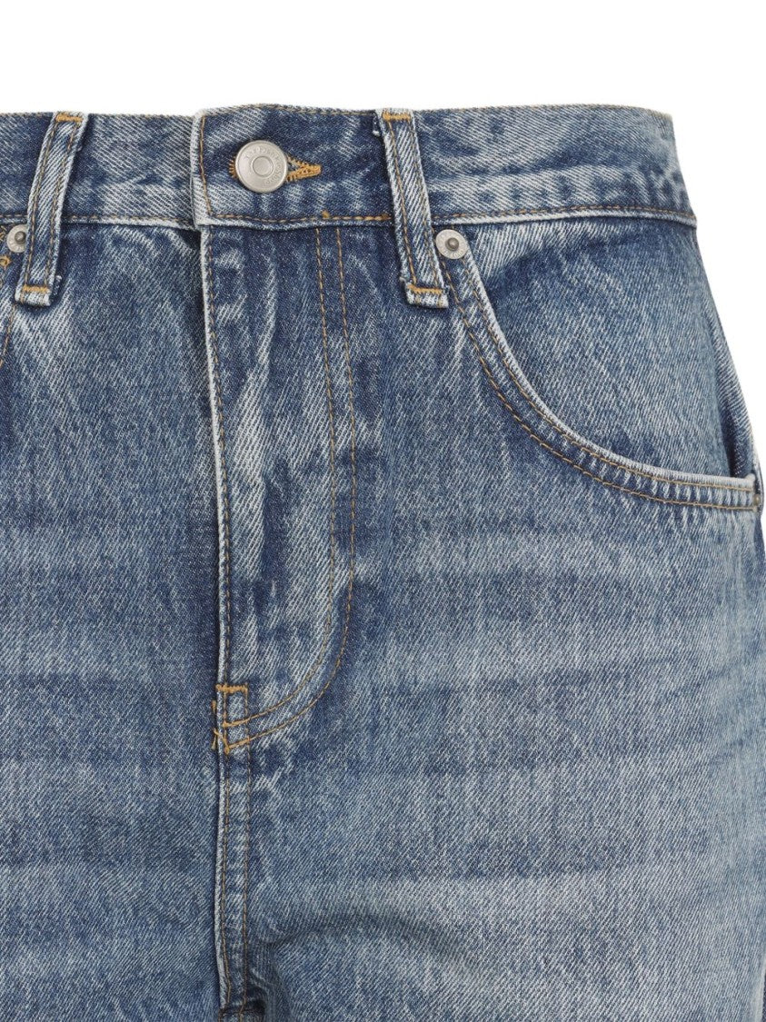 The Frankie Shop High-Waisted Flared Jeans In Medium Blue Wash