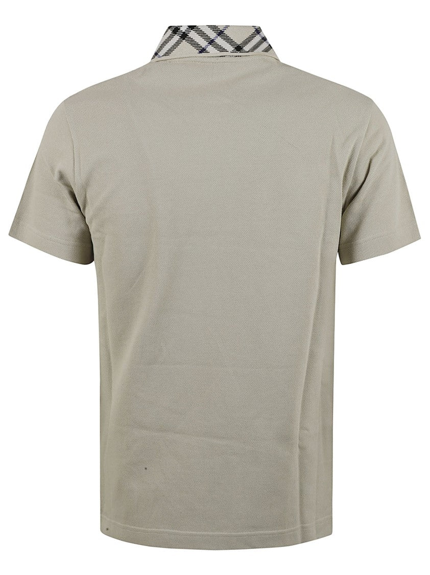 Burberry Short-Sleeve Polo Shirt With Checkered Collar