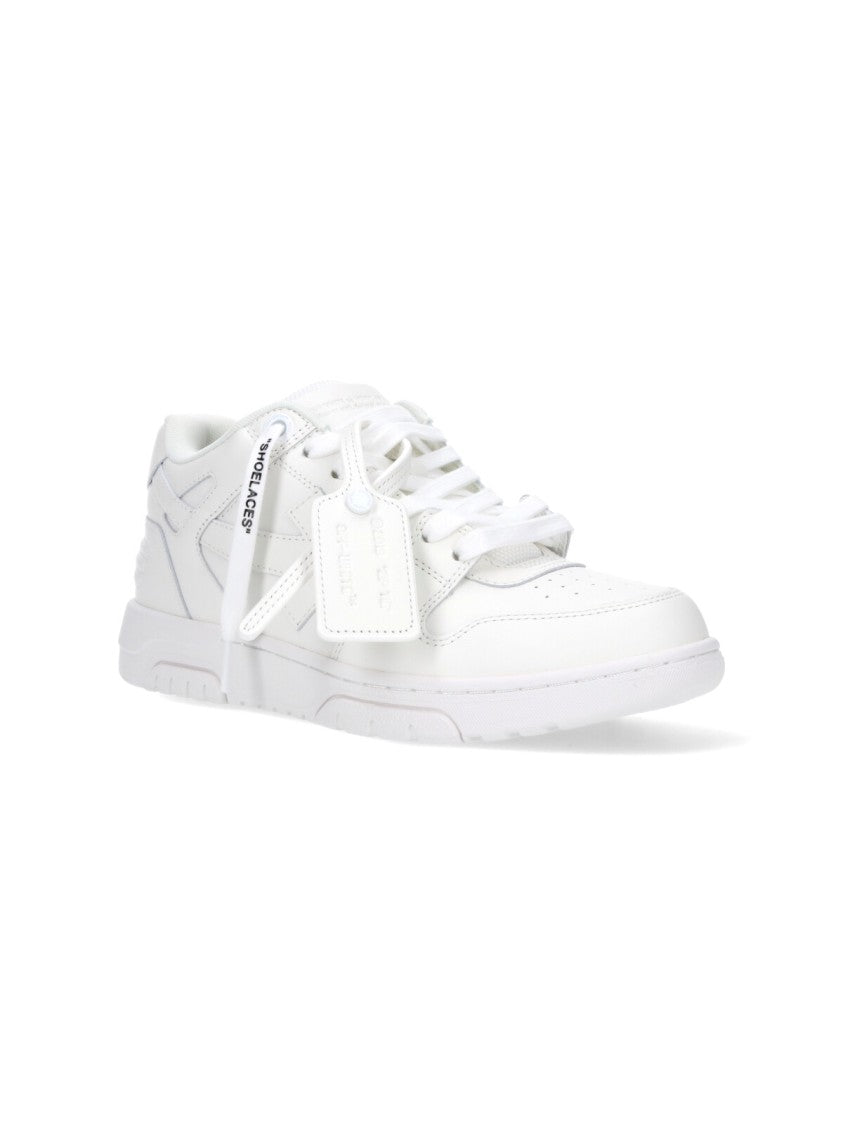 Off-White Low-Top White Leather Sneakers With Iconic Details