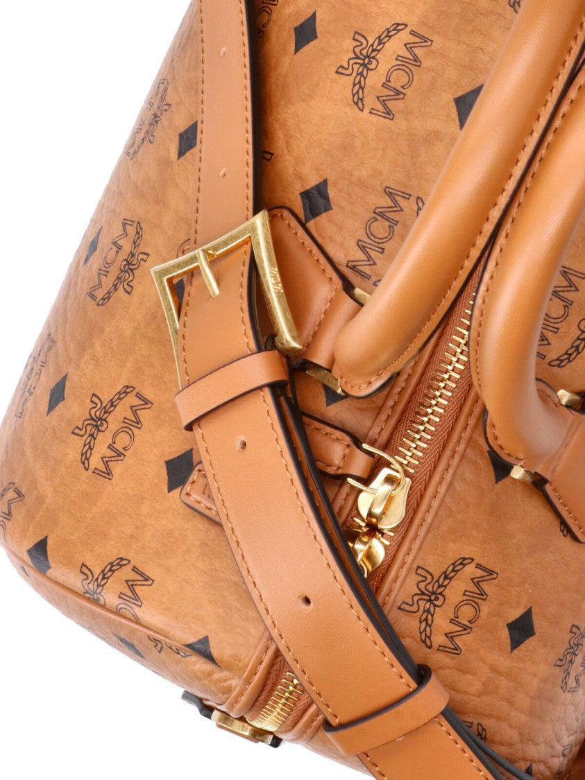 Mcm Brown Ella Boston Monogram Visetos Handbag