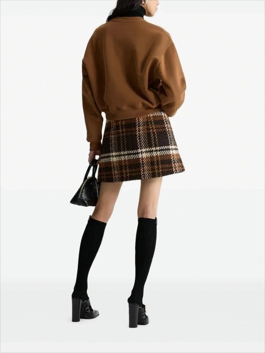 Patou Cropped Long-Sleeve Sweatshirt With Graphic Detail