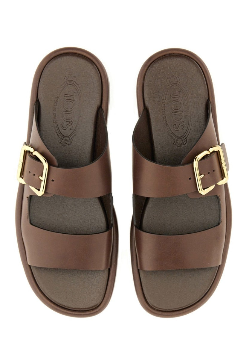 Tod's Brown Leather Sandal