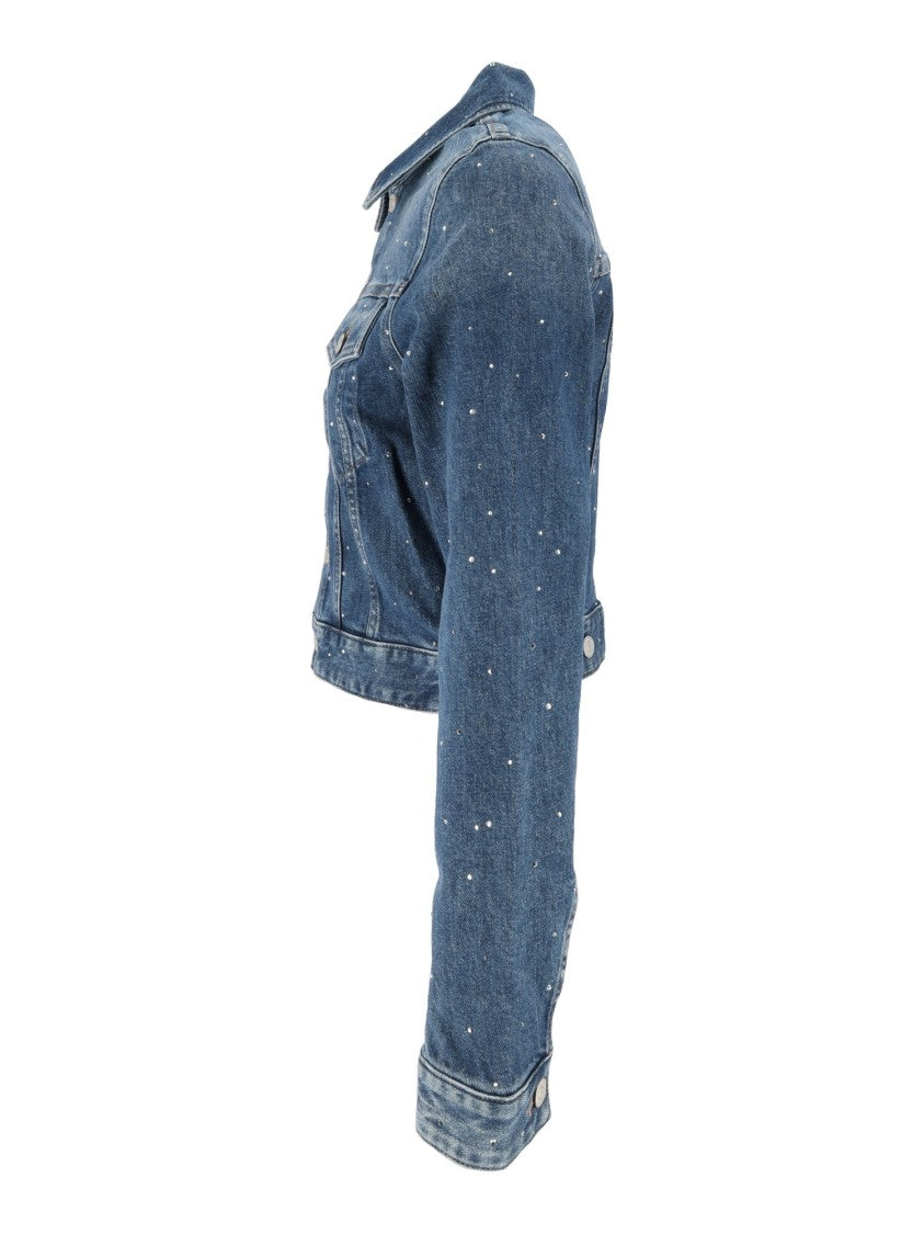 7 For All Mankind Bright Blue Cropped Denim Jacket