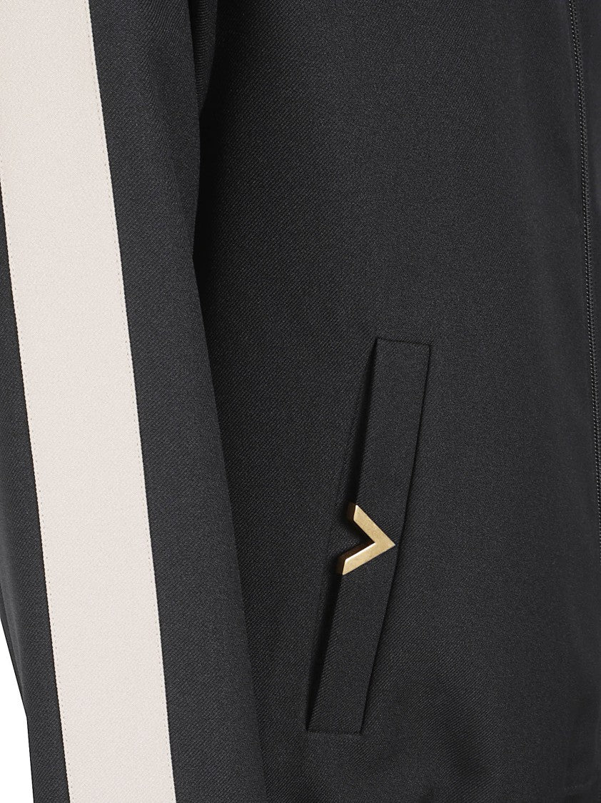 Valentino Garavani Black Knit Sweater With Zip Front