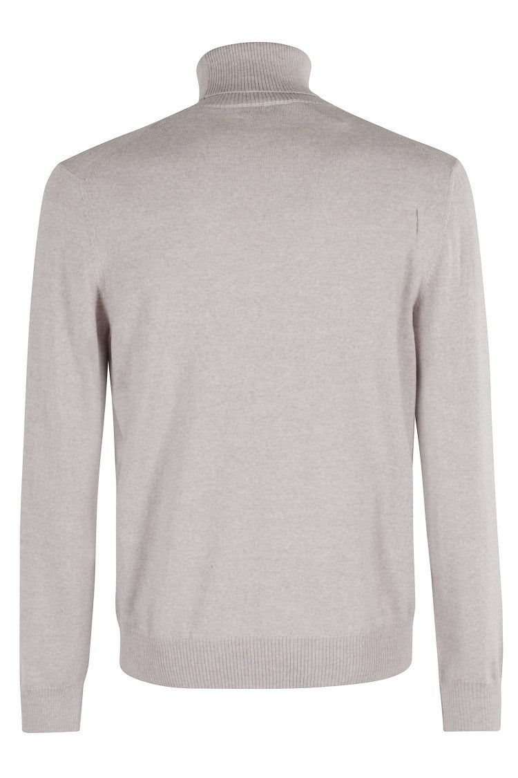 Fay High-Neck Chrome Sweater With Design