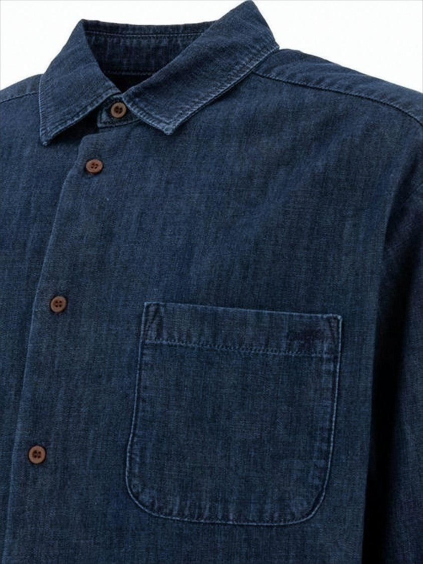 A.P.C. Textured Indigo Denim Shirt