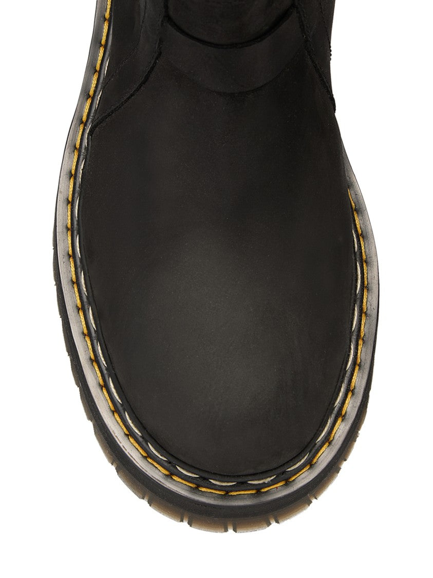 Dr. Martens Mid-Calf Pull-On Boots With Chunky Ridged Sole And Rugged Detailing