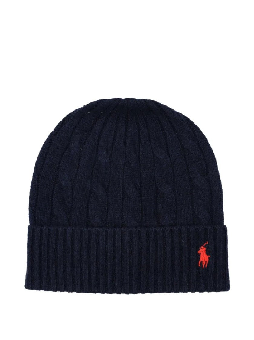 Polo Ralph Lauren Cable Knit Hat With Ribbed Brim