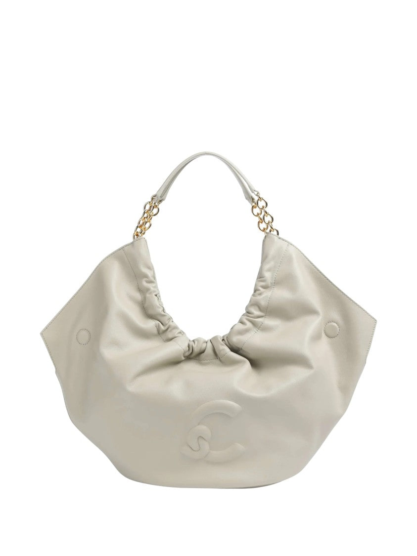 Coccinelle Grained Leather Medium Shoulder Bag With Gold-Colored Fittings