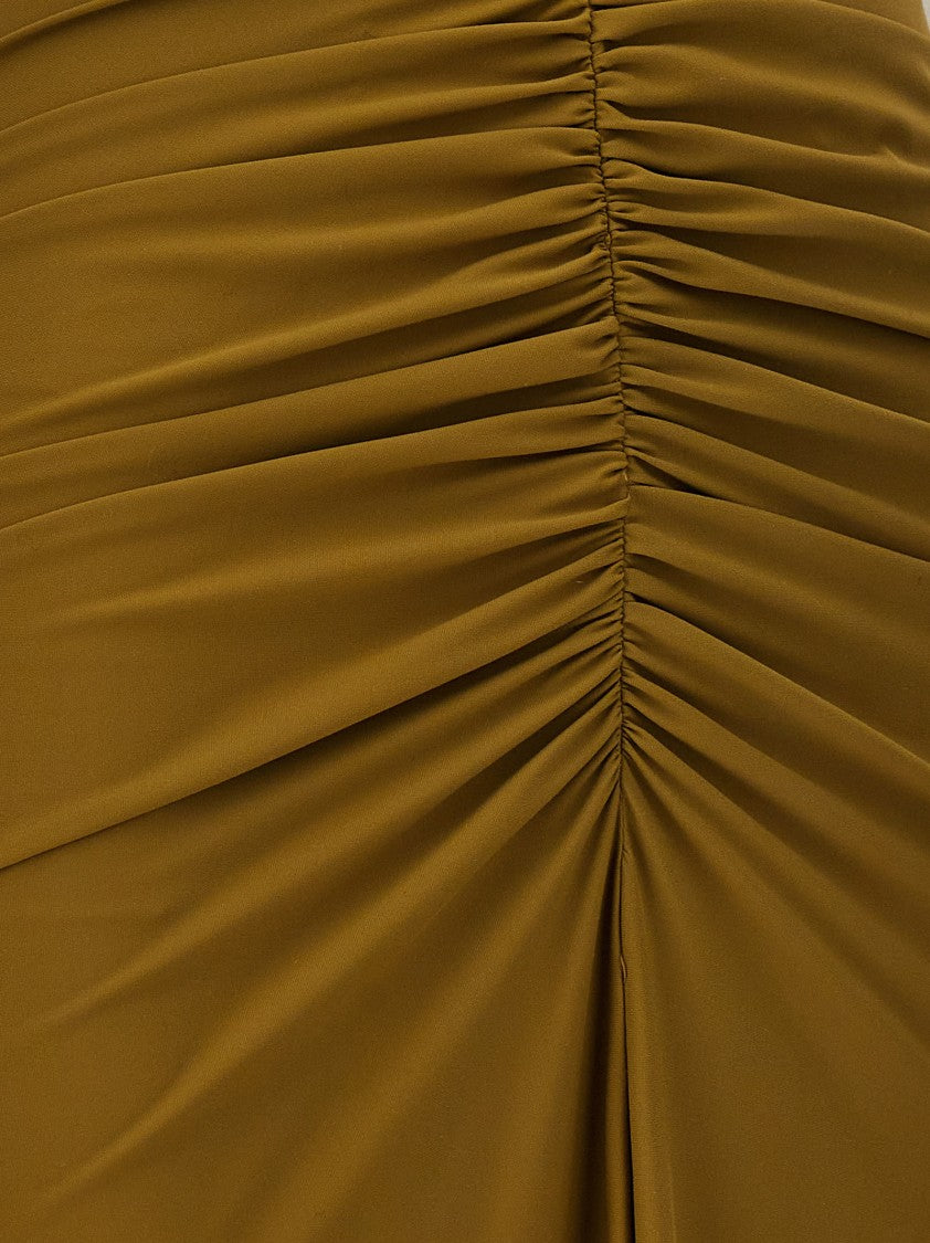 Atlein Stretch Fabric Cut-Out Draped Dress