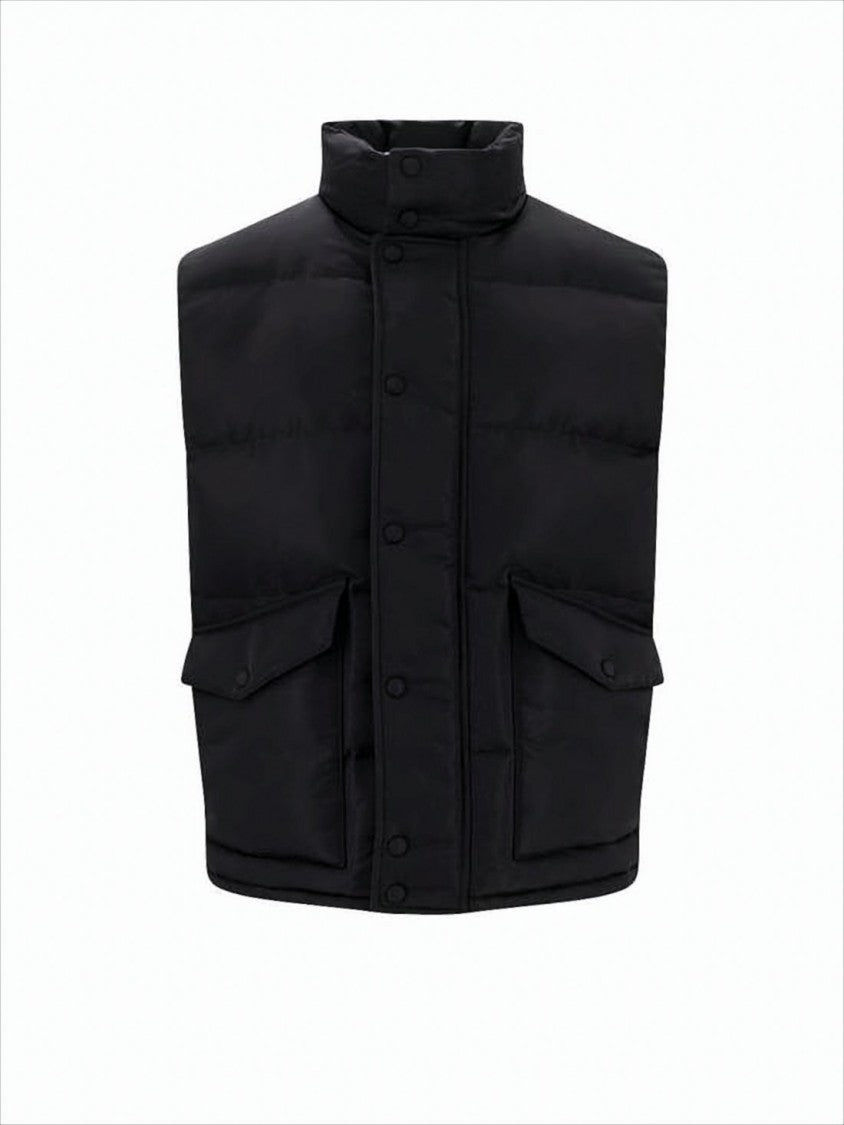 Alexander Mcqueen Padded Black Vest With High Collar