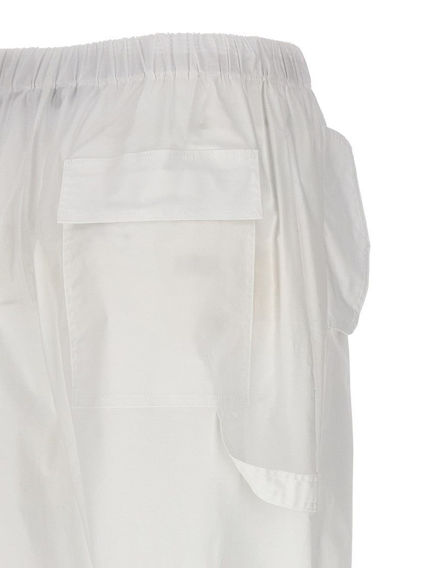 Nude Relaxed Fit White Cargo Trousers