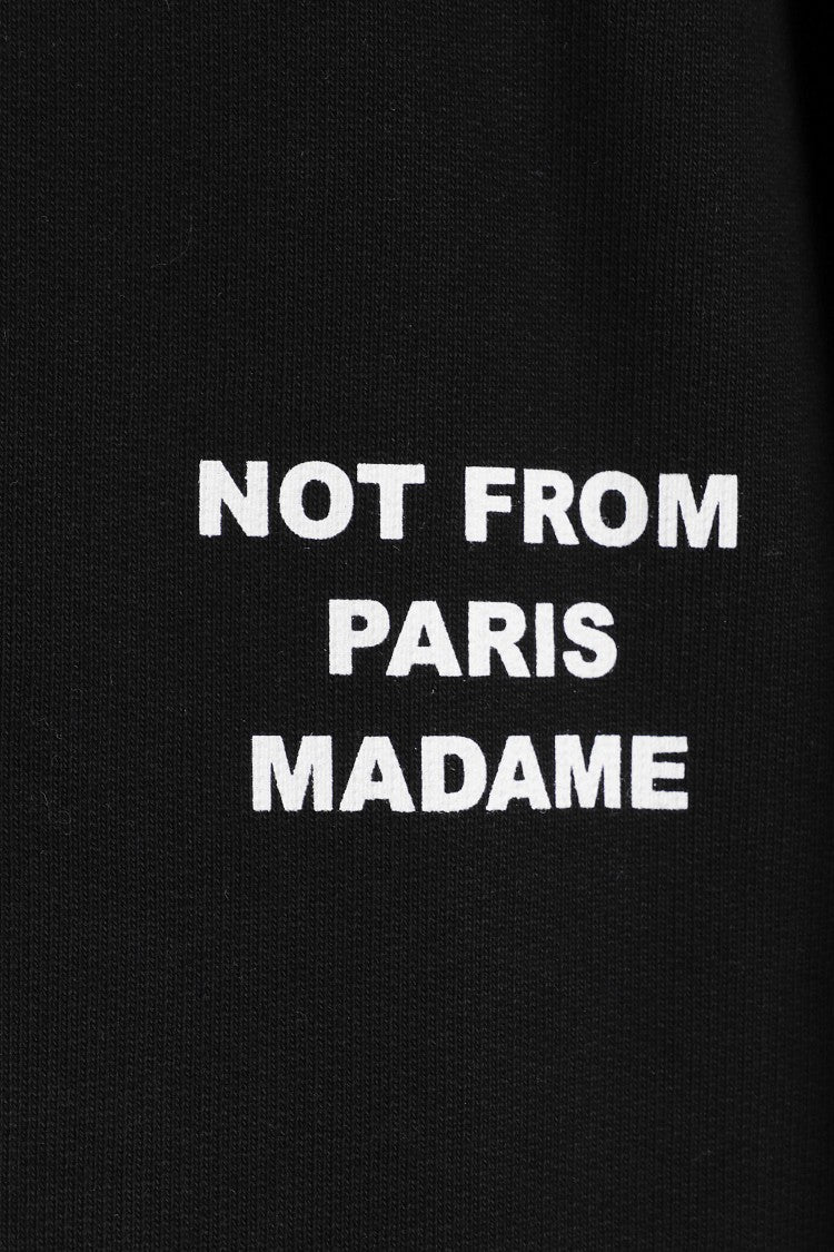 Drôle De Monsieur Black Bold Slogan Graphic Cotton Hoodie
