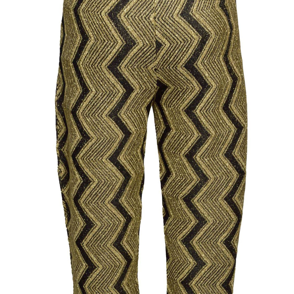 Missoni Gold Lamé Chevron Viscose Flare Pants