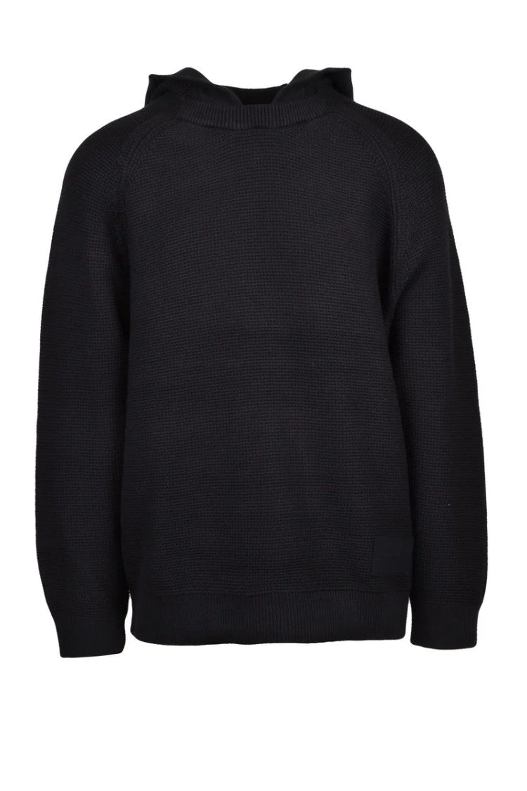 Calvin Klein Jeans Black Textured Knit Hoodie