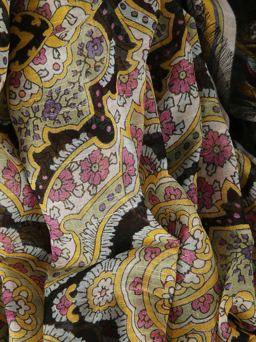 Etro Paisley Pattern Scarf In Black