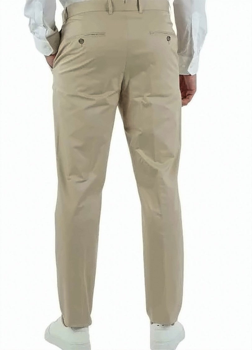 Boss Beige Concealed Slim Fit Trousers