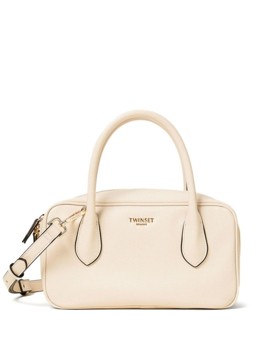Twin-Set Rectangular Light Beige Handbag