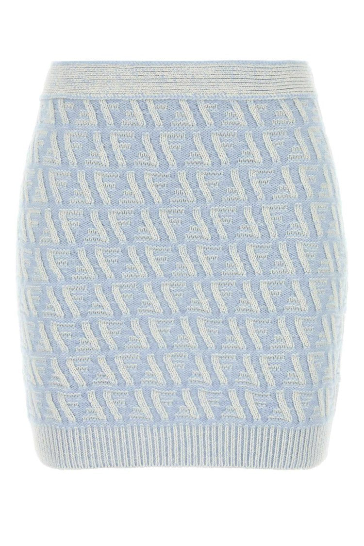 Fendi Embroidered Silk Blend Mini Skirt