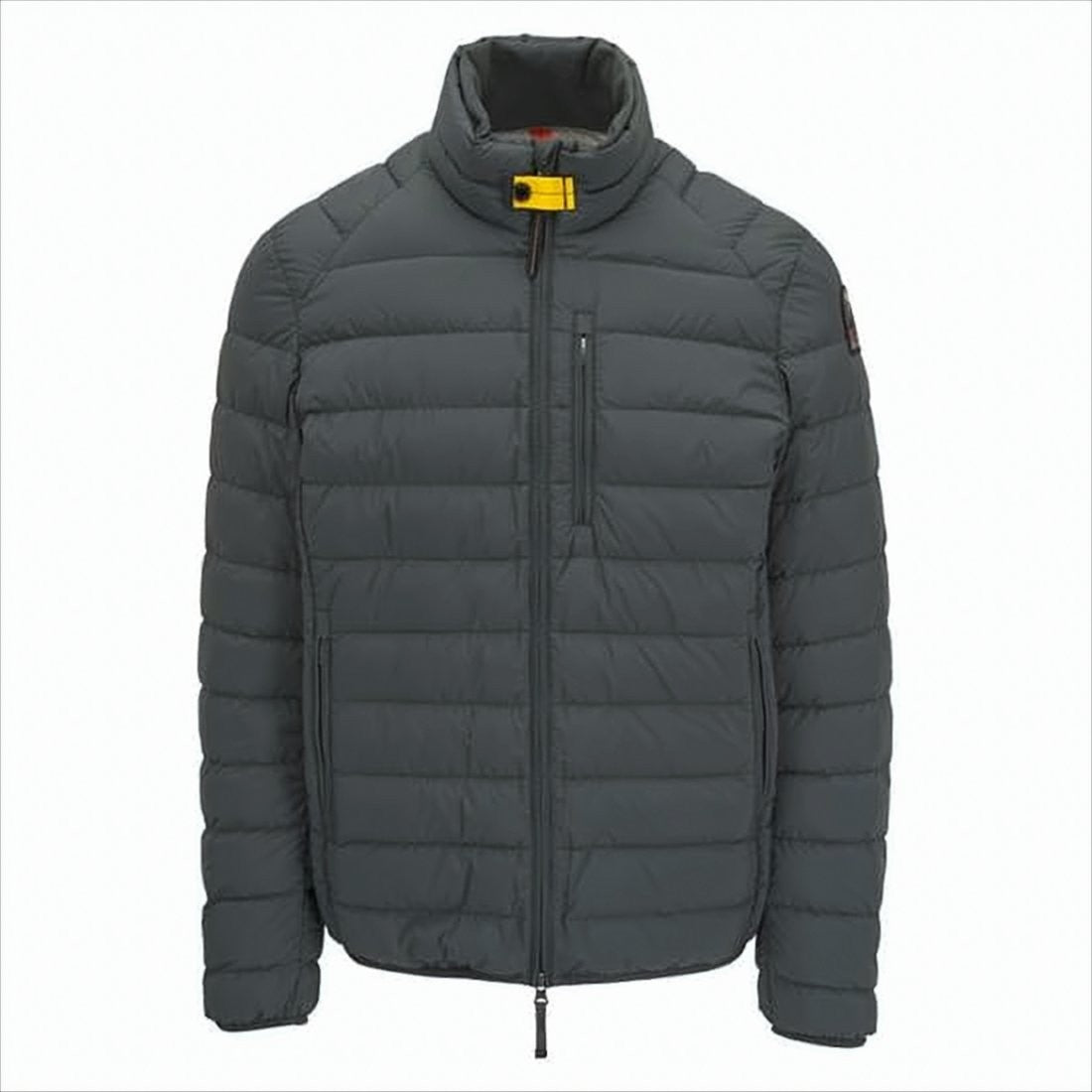 Parajumpers Quilted Grey Padded Jacket With Distinctive Yellow Strap Detail