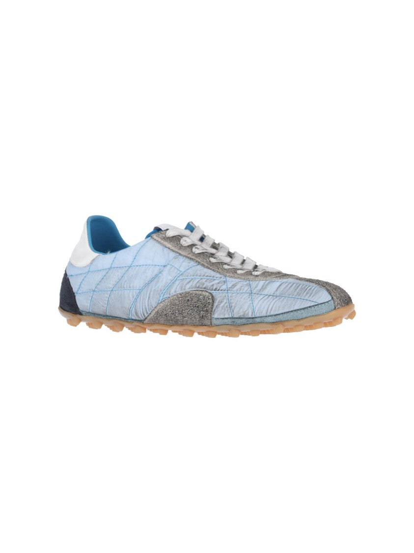 Maison Margiela Quilted Light Blue Sneakers With Suede Overlays