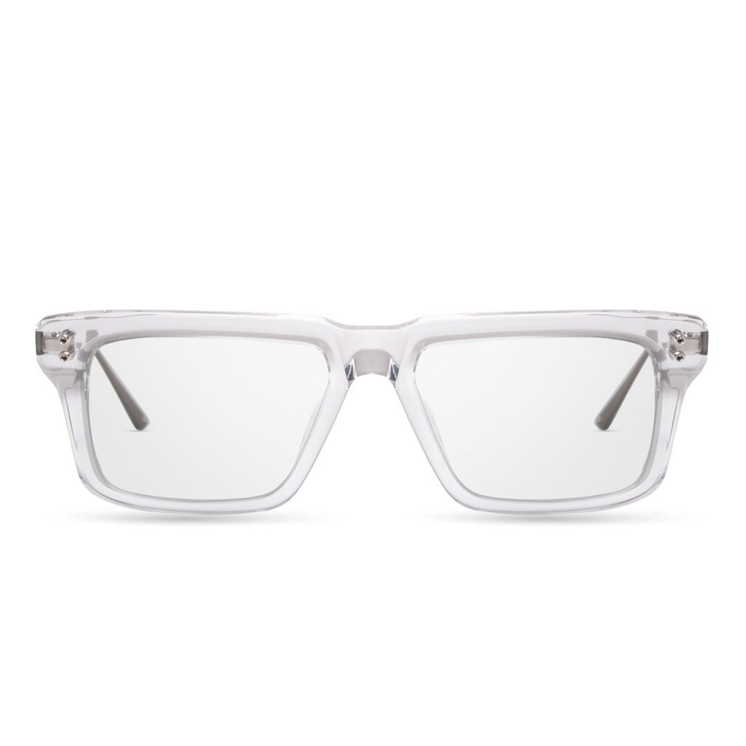 Dita Lataro Bold Rectangular Frame Sunglasses With Metallic Temples