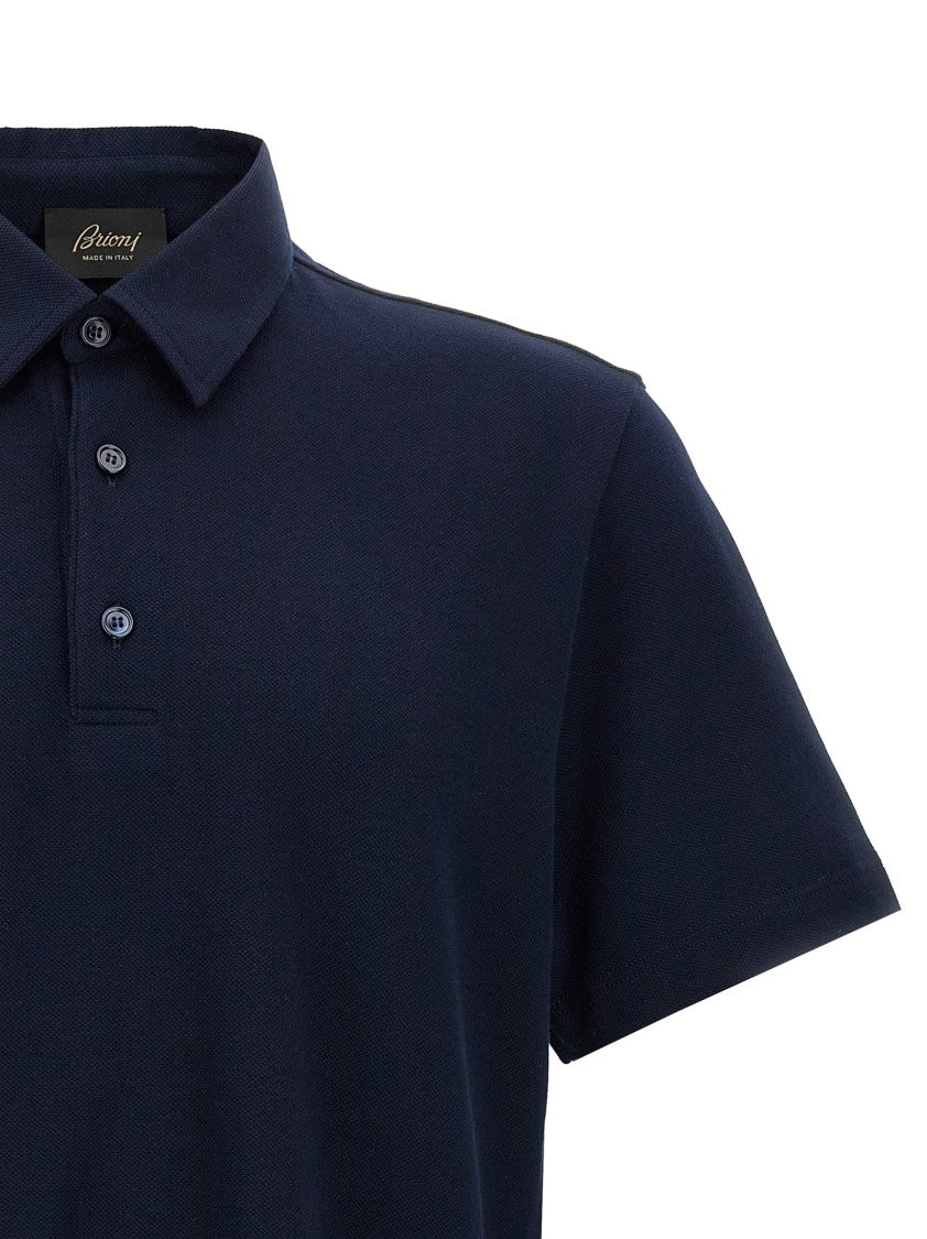Brioni Piqué Cotton Polo Shirt With Structured Collar