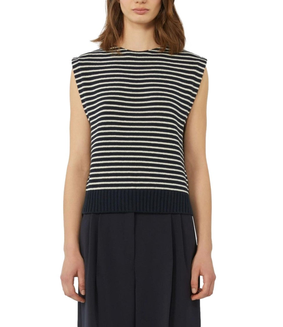 Max Mara Blue Striped Wkdlanda Cotton Vest