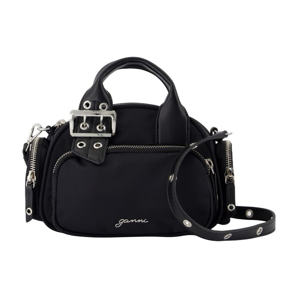 Ganni Bucky Polochon Small Crossbody - Nylon - Black
