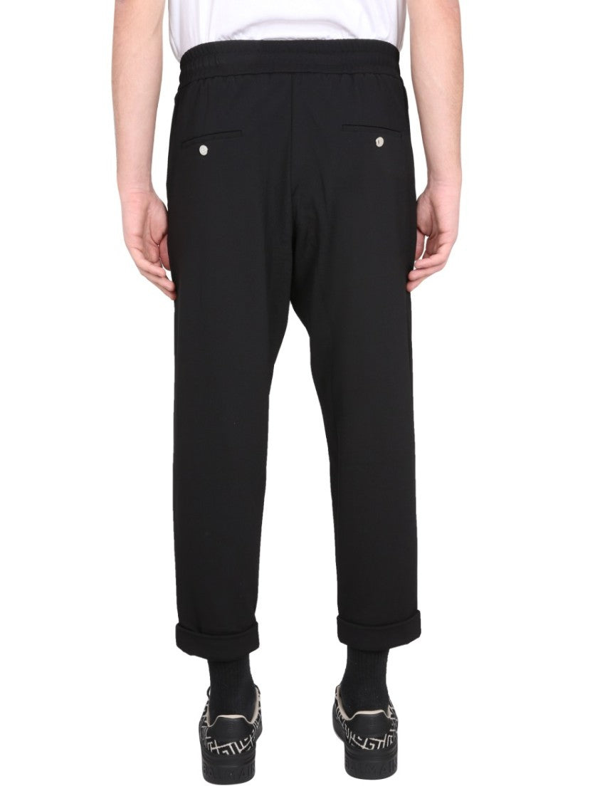 Balmain Relaxed Fit Black Wool Pants