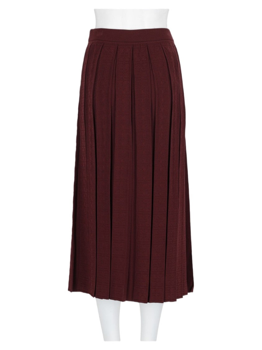 Tory Burch Bordeaux Pleated Knee-Length Skirt