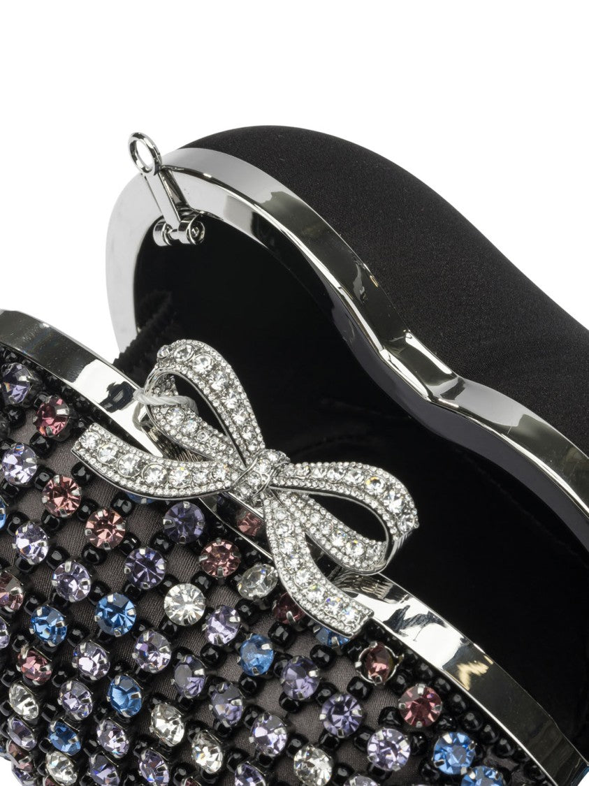 Self-Portrait Heart Clutch With Crystals