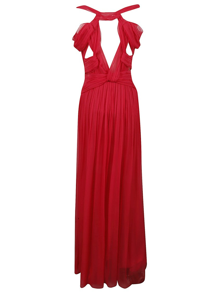Alberta Ferretti Fluid Organic Silk Chiffon Maxi Dress