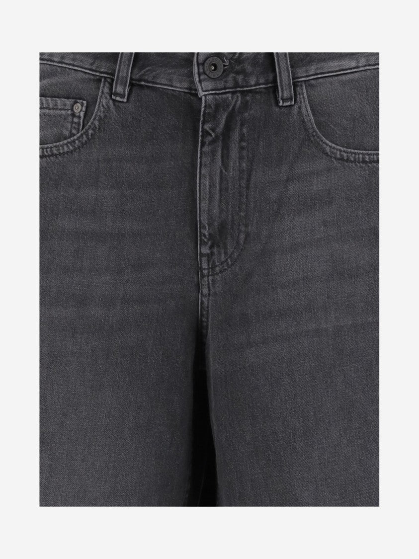 Ag Jeans Wide Fit Dark Grey Jeans With Five-Pocket Design And Belt Loops