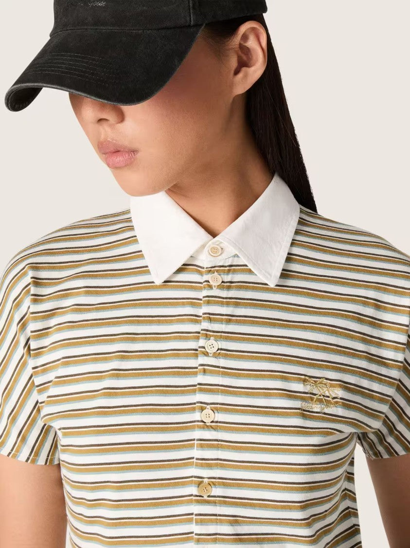 Golden Goose Multicolor Striped Pattern Polo Shirt