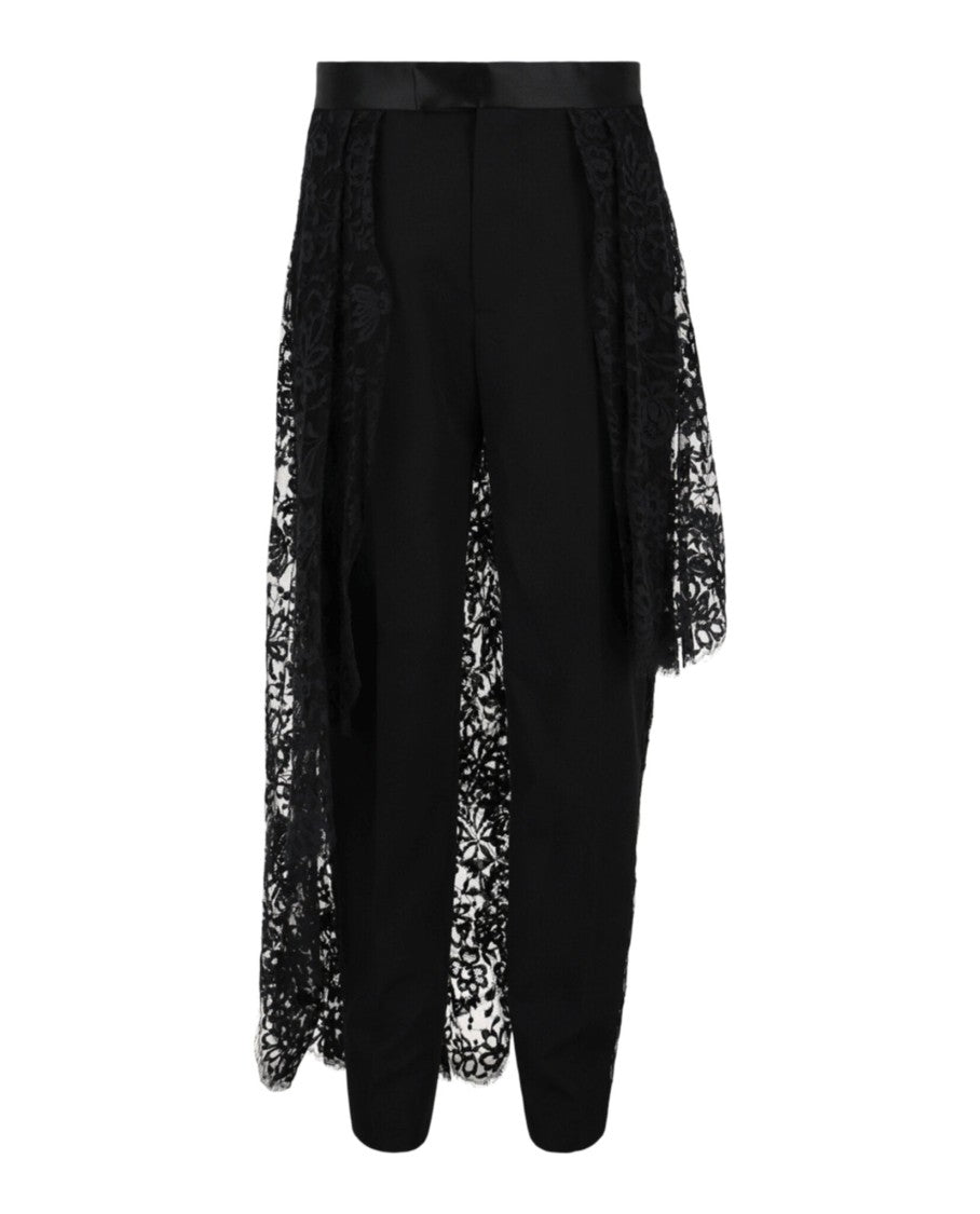 Alexander Mcqueen Lace Drape Cigarette Trousers