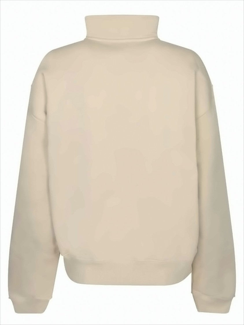 Jacquemus Minimalist Turtleneck Sweatshirt With Front Zipper Detail