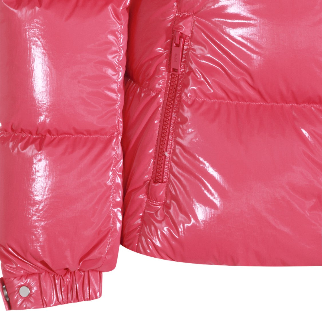 Add Glossy Puffer Coat With Detachable Hood