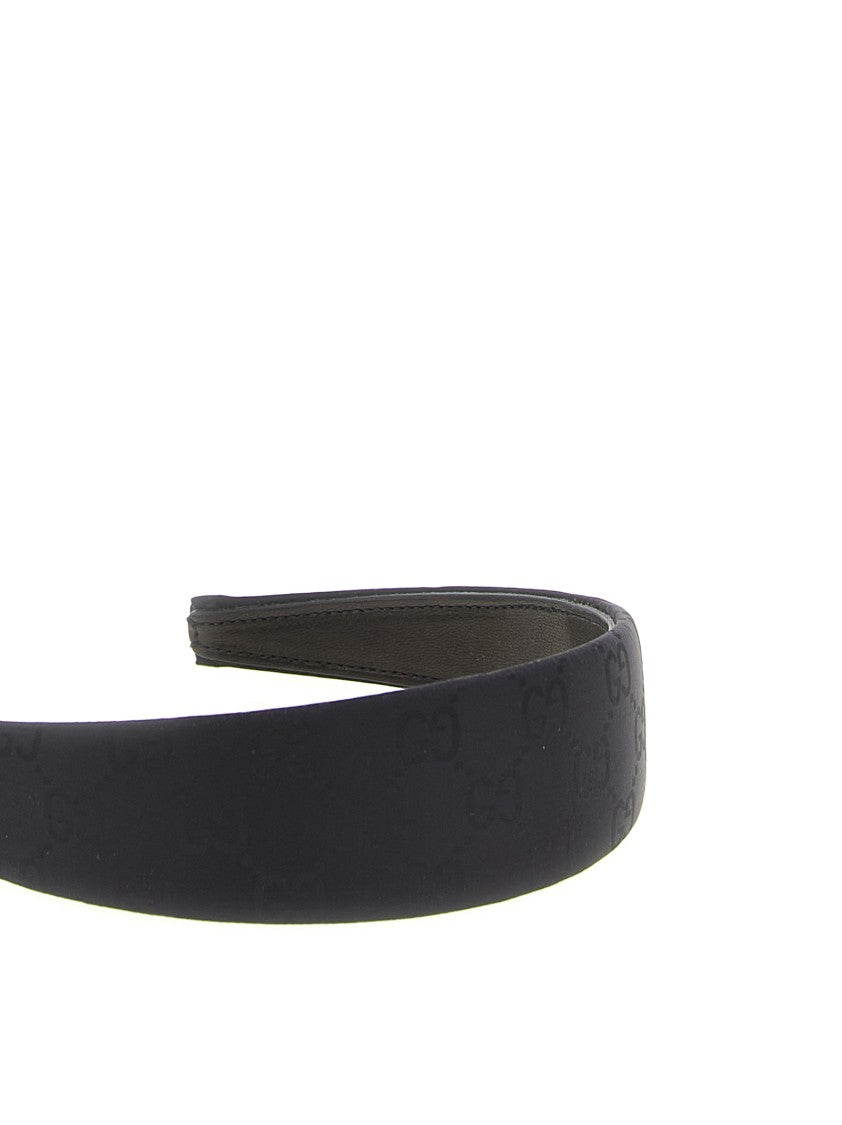 Gucci Gg Nylon Headband With Leather Lining