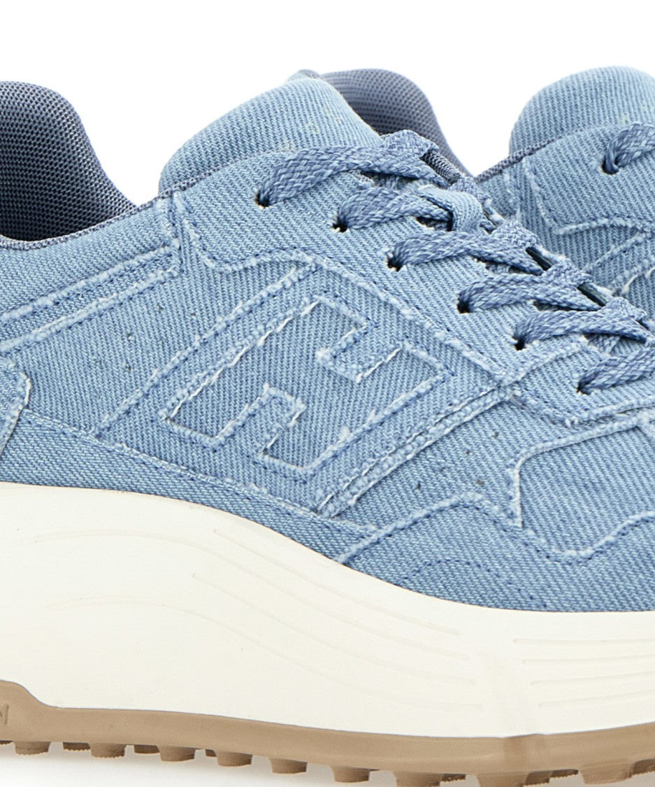Hogan Light Blue Denim Sneakers
