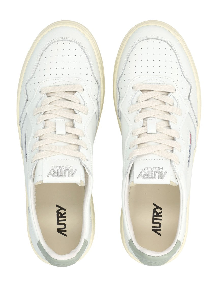 Autry Medalist Leather Low Sneakers White See Grass