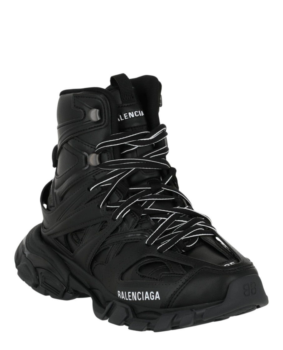 Balenciaga Track Hike High-Top Sneakers With Faux Leather Paneled Design