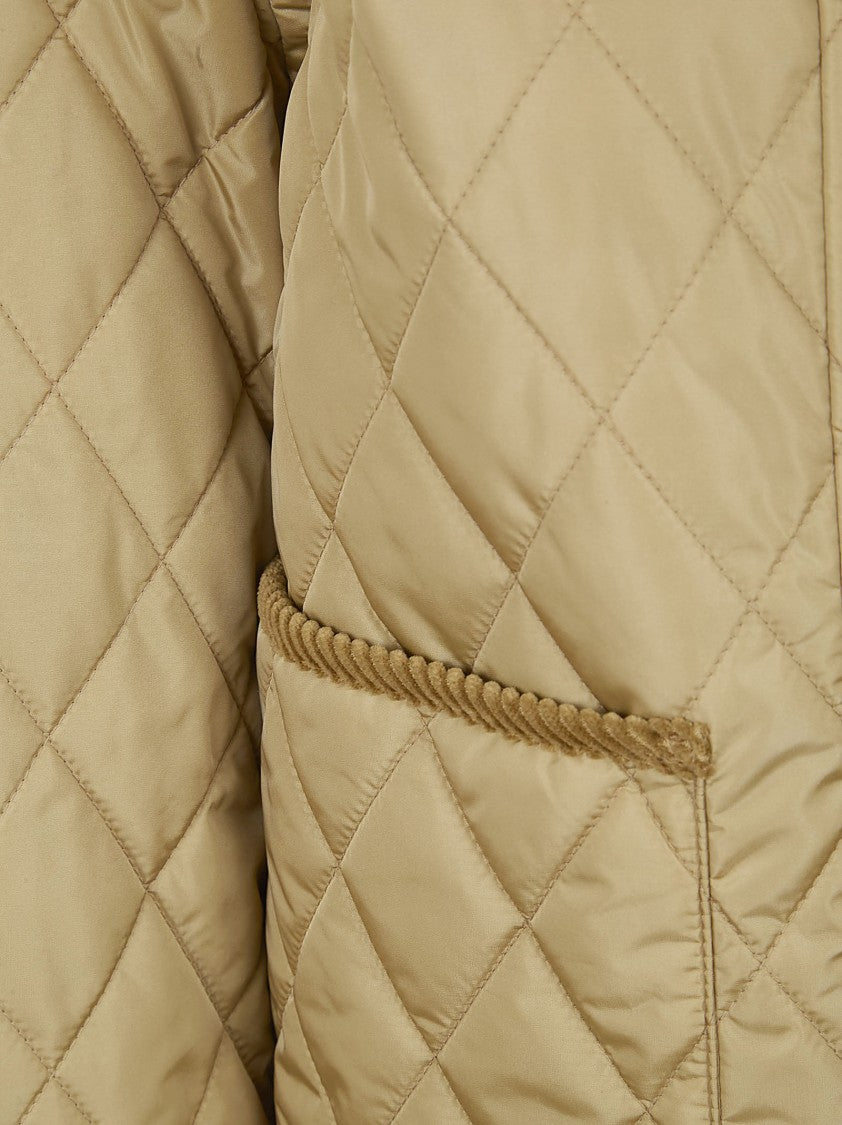 Burberry Quilted Cropped Jacket With Corduroy Details