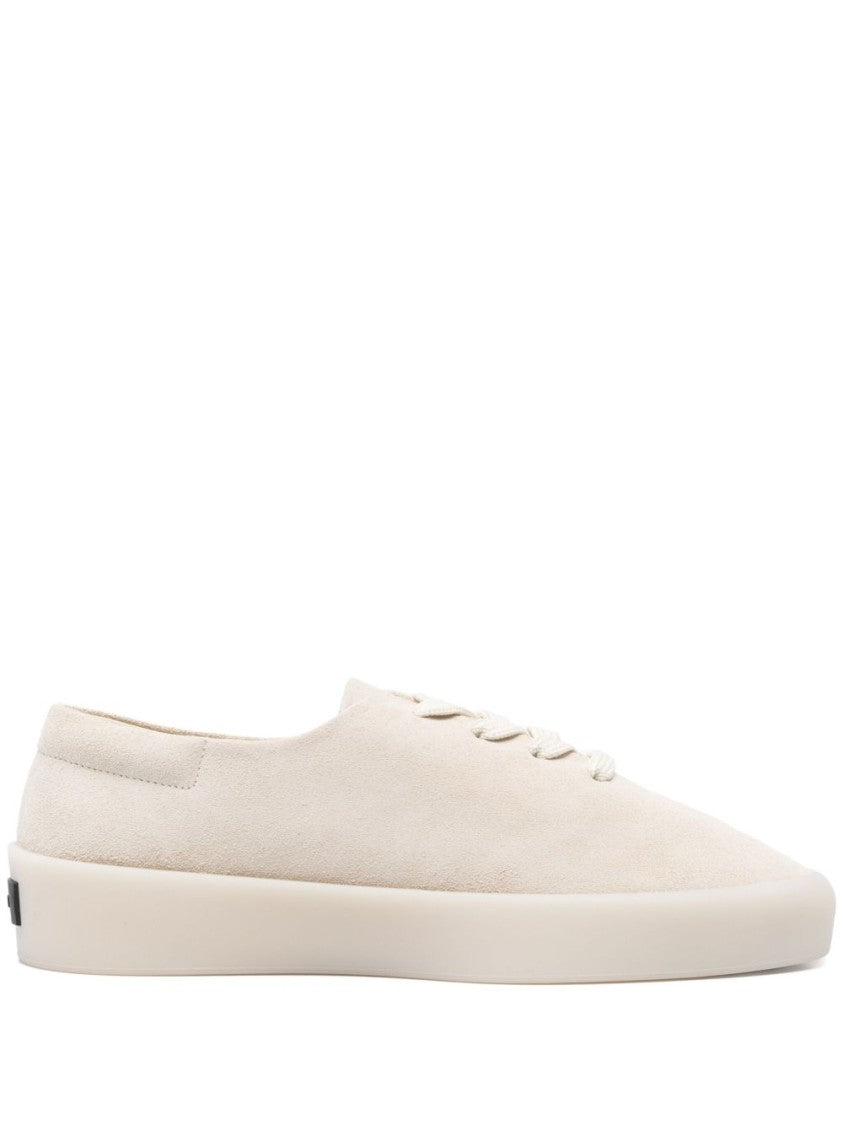 Fear Of God Minimalist Ecru Lace-Up Sneakers With Almond Toe Design