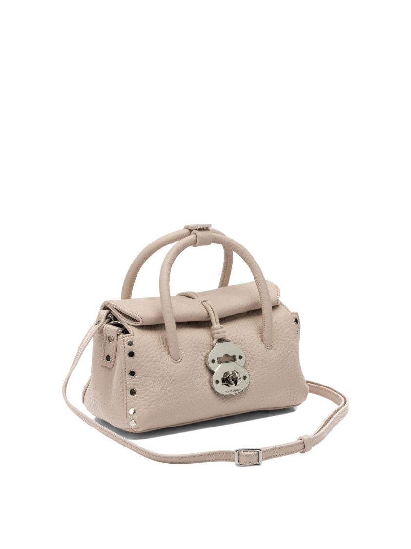 Zanellato Textured Ovine Leather Structured Handbag With Silver Detailing