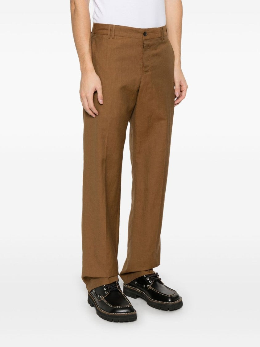 Pt Torino Brown Trousers With Relaxed Fit