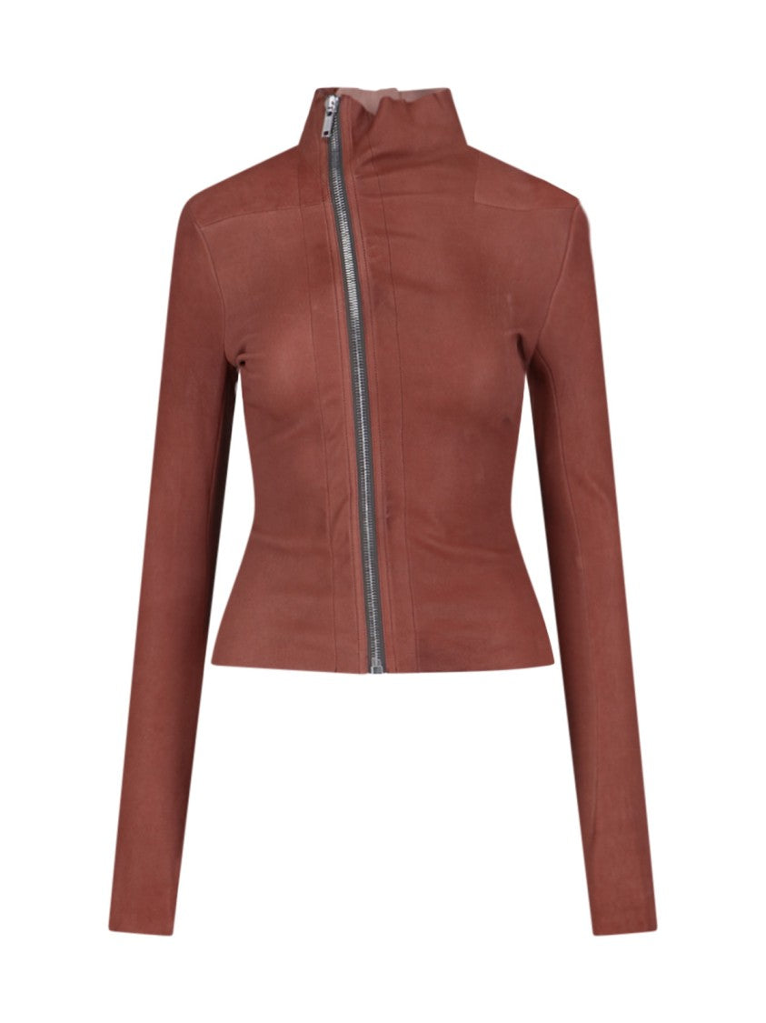 Rick Owens Gary Cropped Biker Jacket – Red