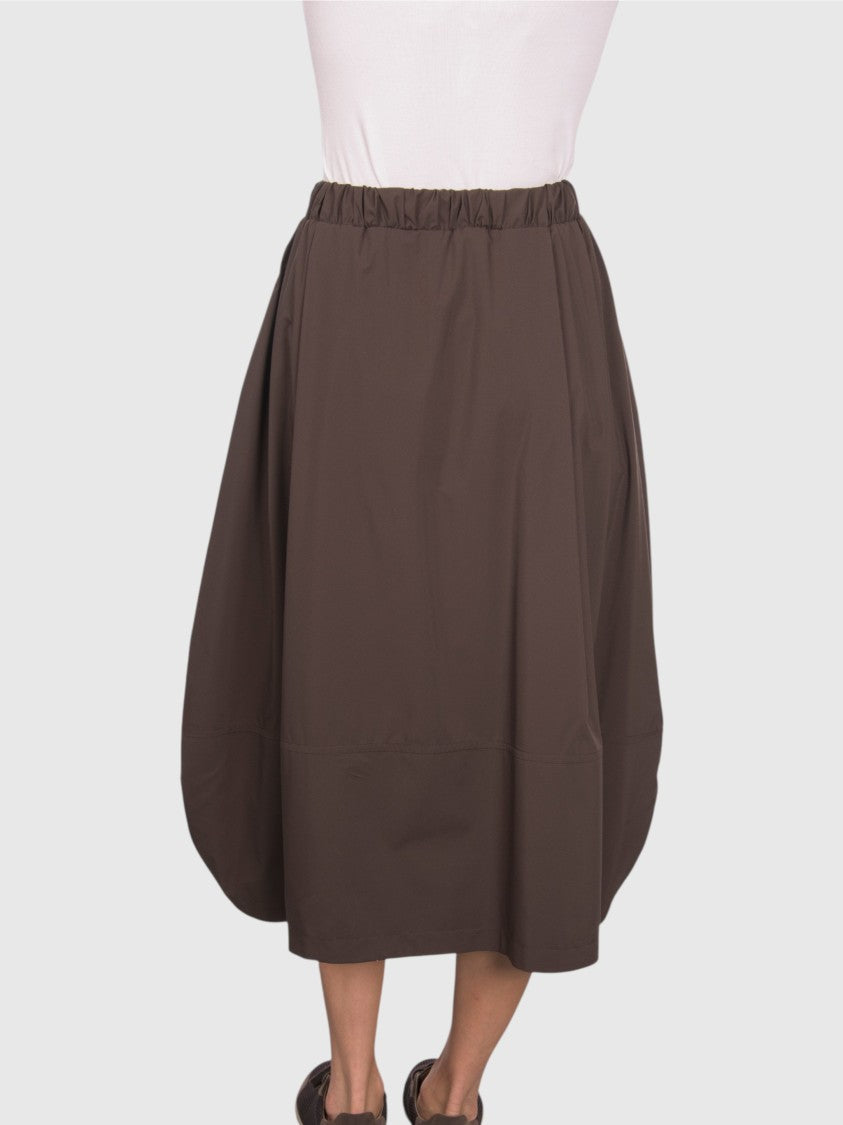 Gran Sasso Balloon Nylon Midi Skirt With Lurex Drawstring
